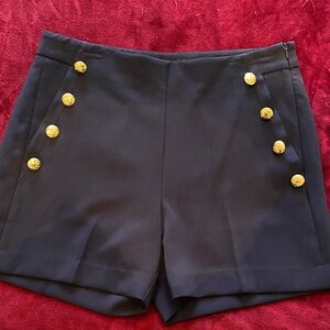 Banana Republic High Waist Navy Shorts with Gold Buttons